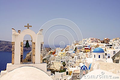 Amazing white houses of Santorini Stock Photo