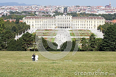 Vienna: view at city from Schonbrunn Editorial Stock Photo