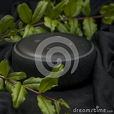 Amazon Echo Dot third Generation with Built-in Alexa Smart Wi-Fi Speaker Black Editorial Stock Photo