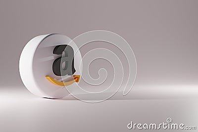 Amazon icon isolated. 3D Illustration. Amazon 3D Rendering Close up. Amazon Promotion Template. Editorial Stock Photo