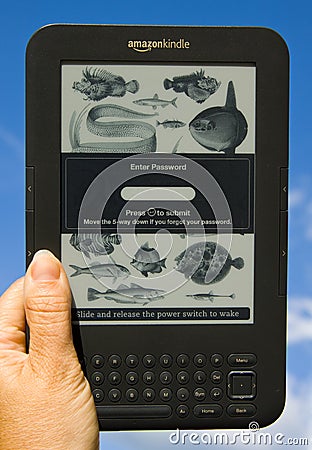 Amazon Kindle E-Reader Editorial Stock Photo