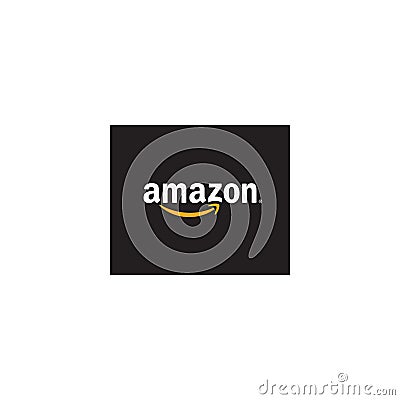 Amazon logo editorial illustrative on white background Editorial Stock Photo