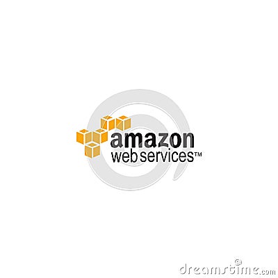 Amazon logo editorial illustrative on white background Editorial Stock Photo