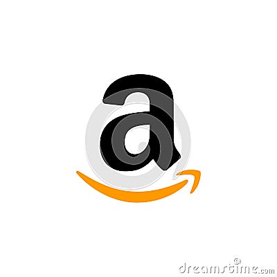 Amazon logo editorial illustrative on white background Editorial Stock Photo