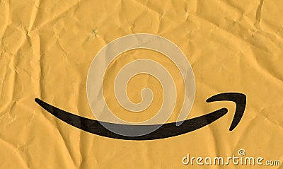 Amazon logo on a packet Editorial Stock Photo