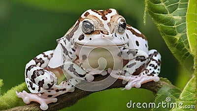 Amazon milk frog on branch, two amazon milk frog, panda tree frog Stock Photo