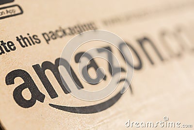 Amazon Prime Parcel Package. Amazon, is an American electronic commerce and cloud computing com Editorial Stock Photo