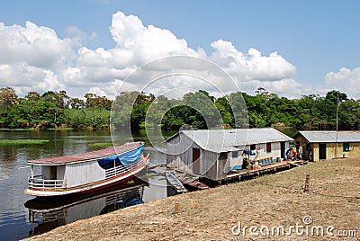 Amazon rainforest: Expedition by boat along the Amazon River near Manaus, Brazil South America Stock Photo