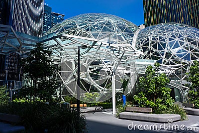 Amazon Seattle Headquarter Spheres Editorial Stock Photo