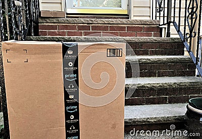 Amazon Shipping Package Home Delivery Box Doorstep Editorial Stock Photo