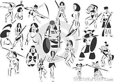 Amazon Women Vector Illustration
