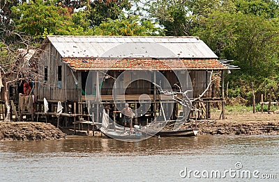 Typical houses - riverside Editorial Stock Photo