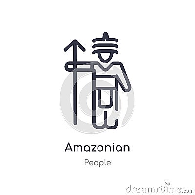 amazonian outline icon. isolated line vector illustration from people collection. editable thin stroke amazonian icon on white Vector Illustration