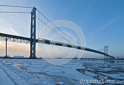 Ambassador Bridge, windsor ontario Canada Stock Photo