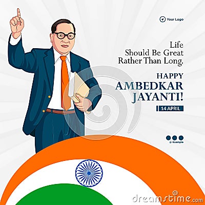 Banner design of Happy Ambedkar Jayanti Vector Illustration