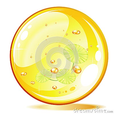 Amber ball and plant Vector Illustration