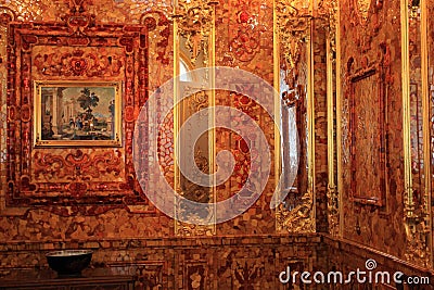 Amber chamber in Pushkin Stock Photo