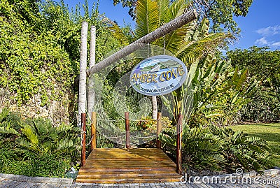 Amber Cove Photo Sign, Dominican Republic Stock Photo