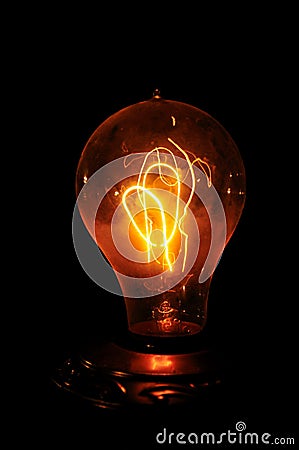 Amber Edison light bulb Stock Photo