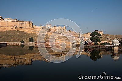 Amber Fort Panorama Stock Photo