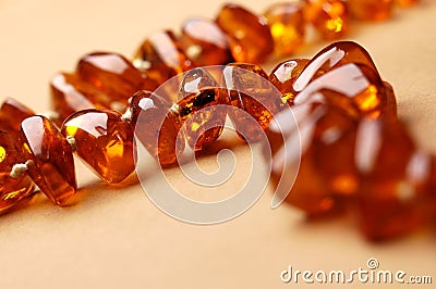 Amber necklace Stock Photo