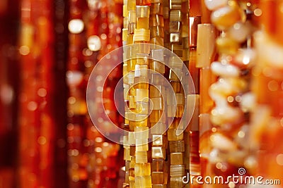 Amber necklace Stock Photo