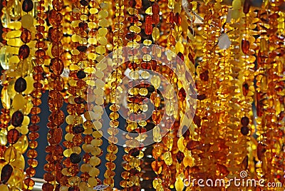 Amber Necklaces Stock Photo