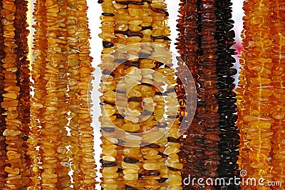 Amber Necklaces Stock Photo