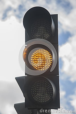 Amber trafficlight Stock Photo