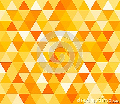 Amber yellow triangular seamless pattern. Geometric vector background. Polygonal mosaic decorative backdrop. Easy to edit design Vector Illustration