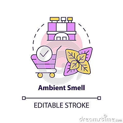 Ambient smell concept icon Vector Illustration