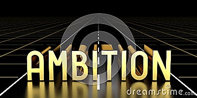 Ambition concept, road - 3D rendering Stock Photo