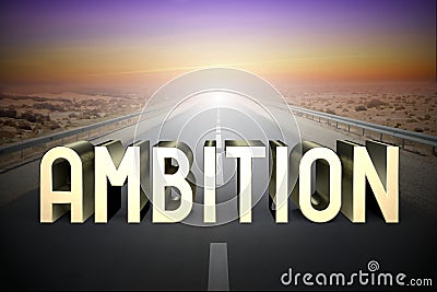 Ambition concept, road - 3D rendering Stock Photo