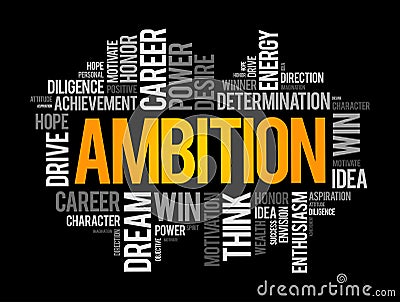 Ambition word cloud collage, business concept background Stock Photo