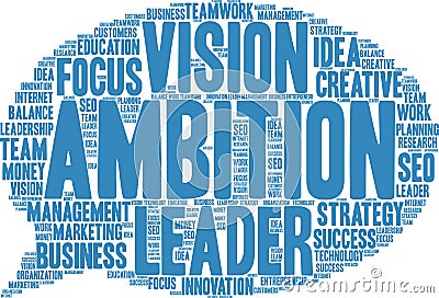 Ambition Word Cloud Vector Illustration