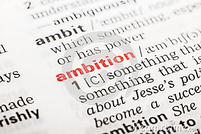 Ambition Word Definition Stock Photo