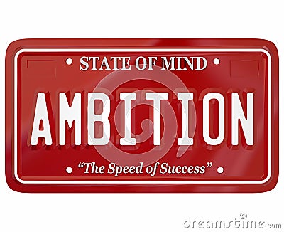 Ambition Word License Plate Attitude Motivation Inspiration Stock Photo