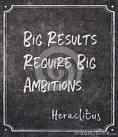 Ambitions Heraclitus quote Stock Photo