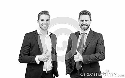 ambitious colleague experts. two men in formal suit. businessmen isolated on white. Stock Photo