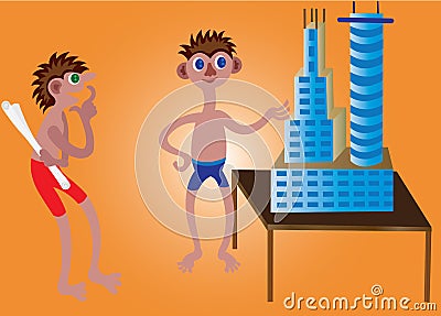 Ambitious kids 12 Vector Illustration