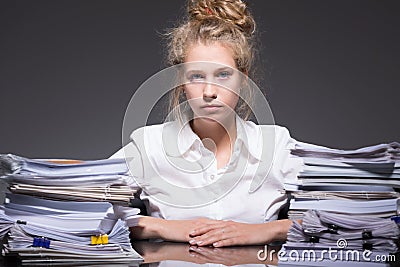 Ambitious trainee abused by employer Stock Photo