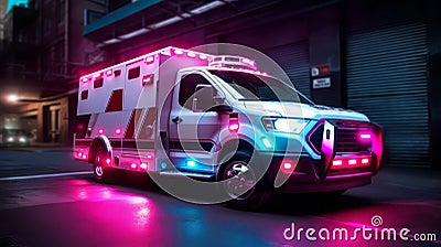 Ambulance of a beautiful Transportation with futuristic design. AI Generated Stock Photo