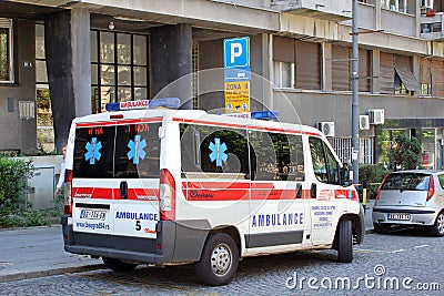 Ambulance car in Belgrade, Serbia Editorial Stock Photo