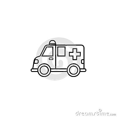 Ambulance car line icon, healtcare sign Vector Illustration