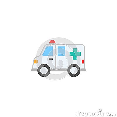 Ambulance car solid icon, healtcare sign Vector Illustration