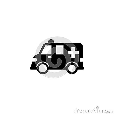 Ambulance car solid icon, healtcare sign Vector Illustration