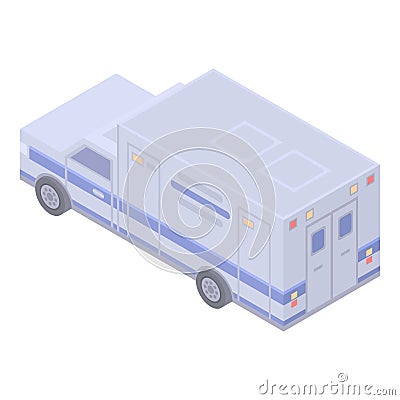 Ambulance city car icon, isometric style Vector Illustration