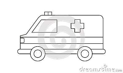 Ambulance coloring book transportation to educate kids. Learn colors pages Stock Photo
