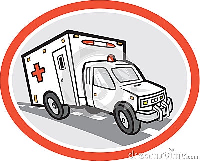 Ambulance Emergency Vehicle Cartoon Vector Illustration