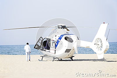 Ambulance helicopter Editorial Stock Photo